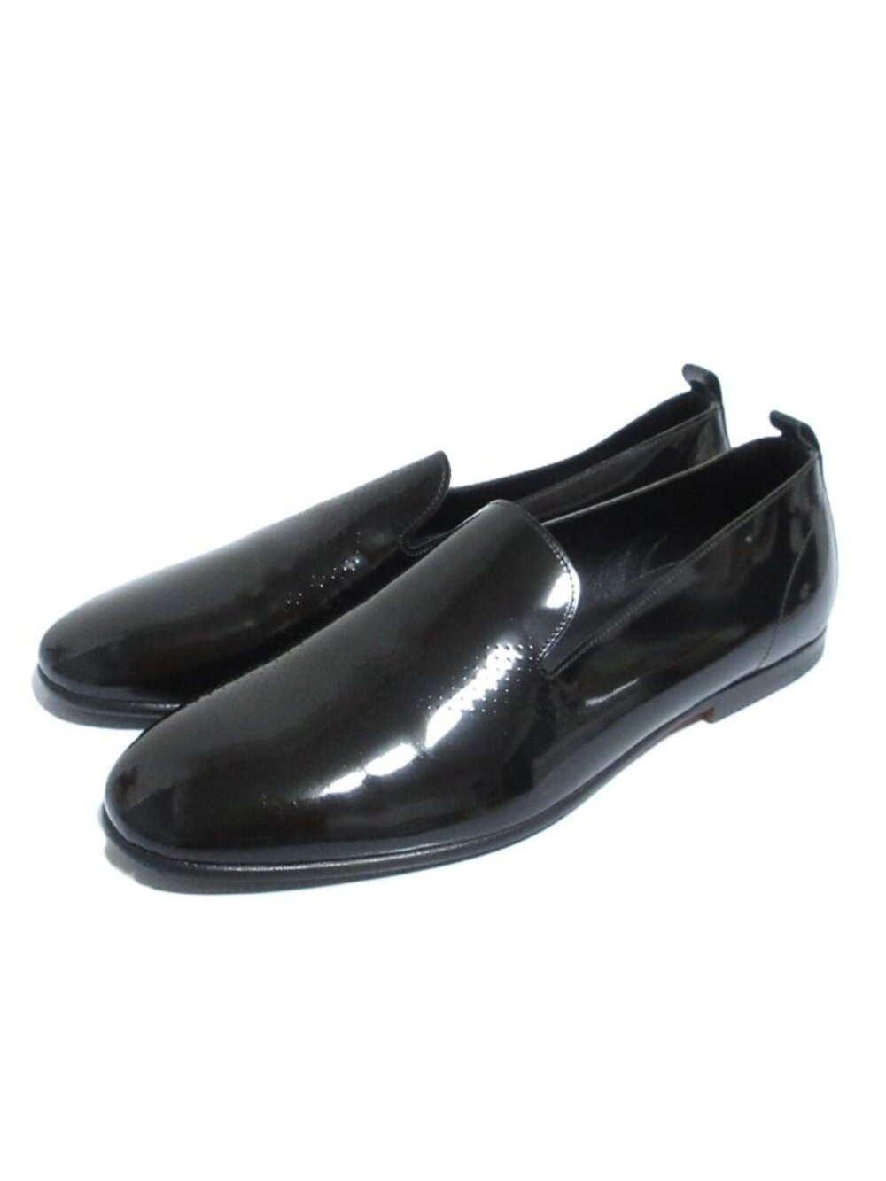 Hermes Patent Leather Perforated Slip-on Loafers Black Spring Summer Fall